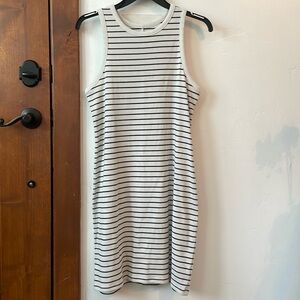 a new day Women’s Ribbed Black & White Striped Summer Dress